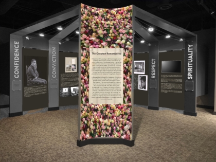 Mockup photo of The Greatest Remembered exhibit from the front