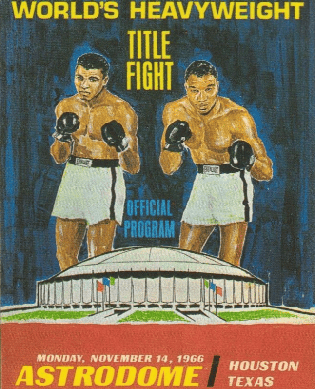 Color photo of boxing program for Ali vs. Williams fight in Houston