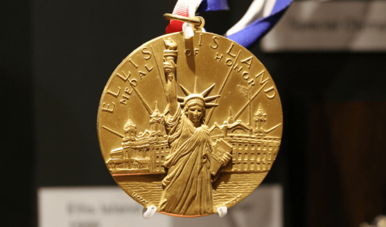 Photograph of Muhammad Ali's Ellis Island Medal of Honor