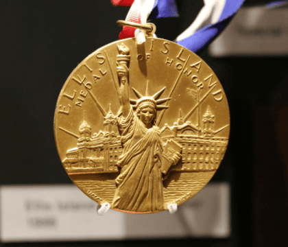 Photograph of Muhammad Ali's Ellis Island Medal of Honor